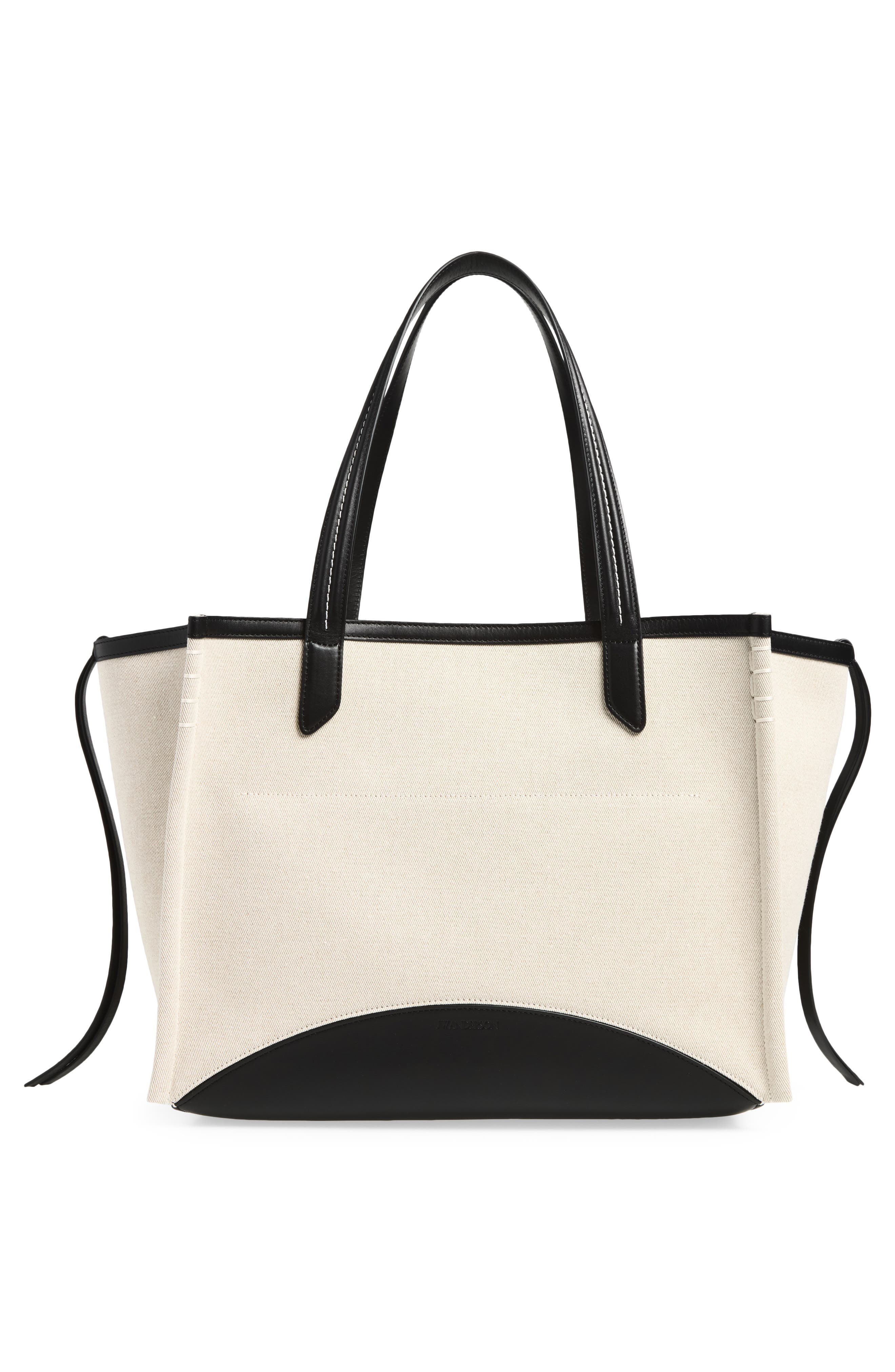 Loafer Cabas Leather Trim Tote, Alternate, color, NATURAL/ BLACK 157