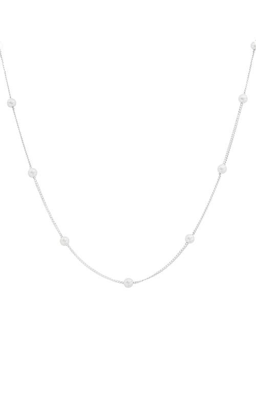 Bearfruit Jewelry Sterling Silver 18k Gold Plated Infinite Pearl Necklace Dainty Statement at Nordstrom, Size 17