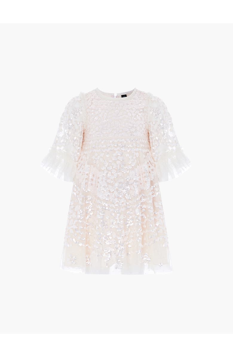 Needle & Thread Anais Sequin Kids Dress, Alternate, color, Cream/Seashell