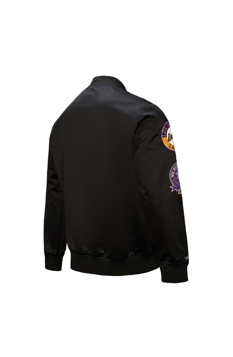 Mitchell & Ness Men's Mitchell & Ness Black Los Angeles Lakers Blackout Collection Vintage Full-Snap Satin Jacket, Alternate, color, Black