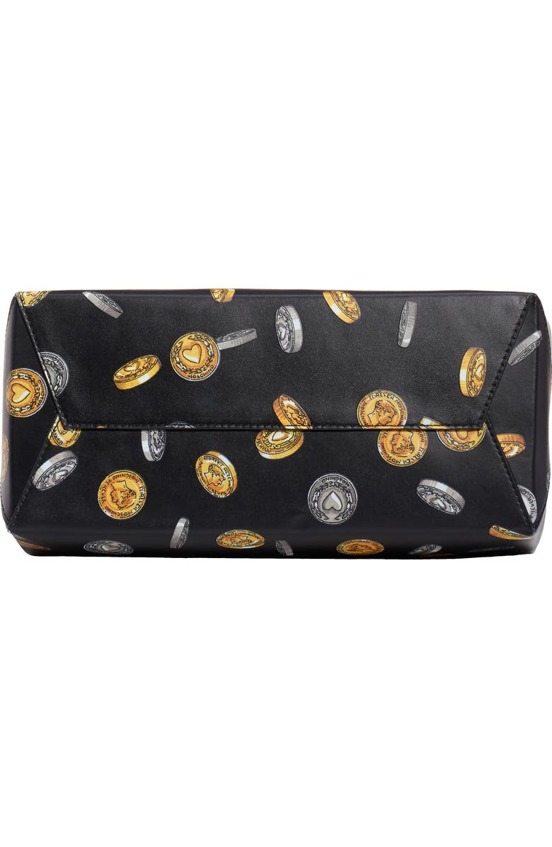 Moschino Logo Coin Print Faux Leather Tote, Alternate, color,