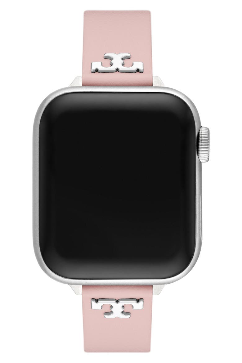 Leather 14mm Apple Watch® Watchband, Alternate, color, BLUSH