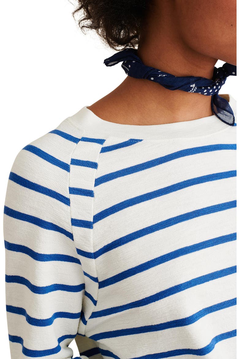 Raglan Sleeve Sweatshirt, Alternate, color, WHITE/ COBALT