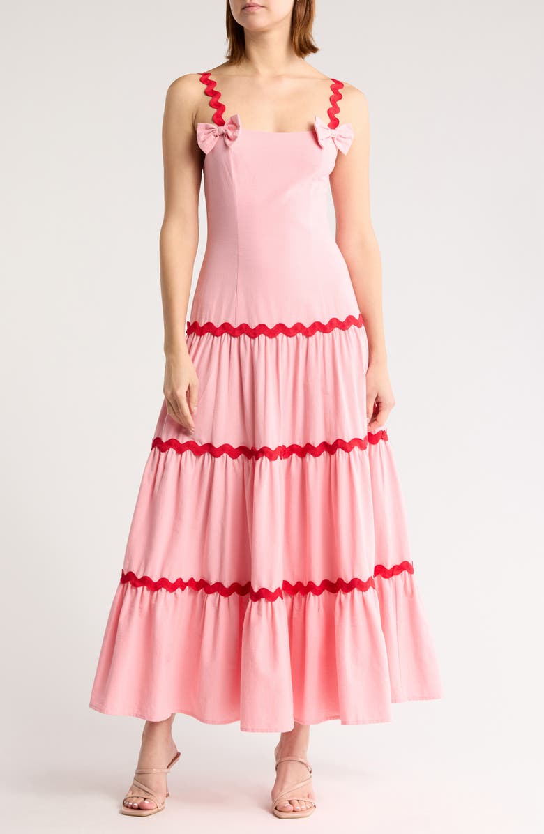 AREA STARS Ana Rick Rack Maxi Dress, Main, color, 