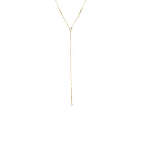 Cluster CZ Lariat Necklace