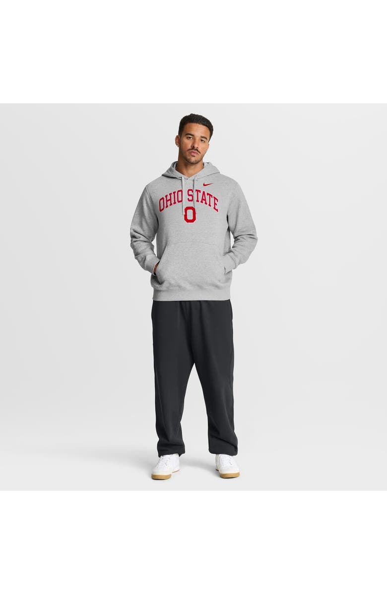 Nike Men's Nike Gray Ohio State Buckeyes Club Fleece Arch Pullover Hoodie, Alternate, color, Gray