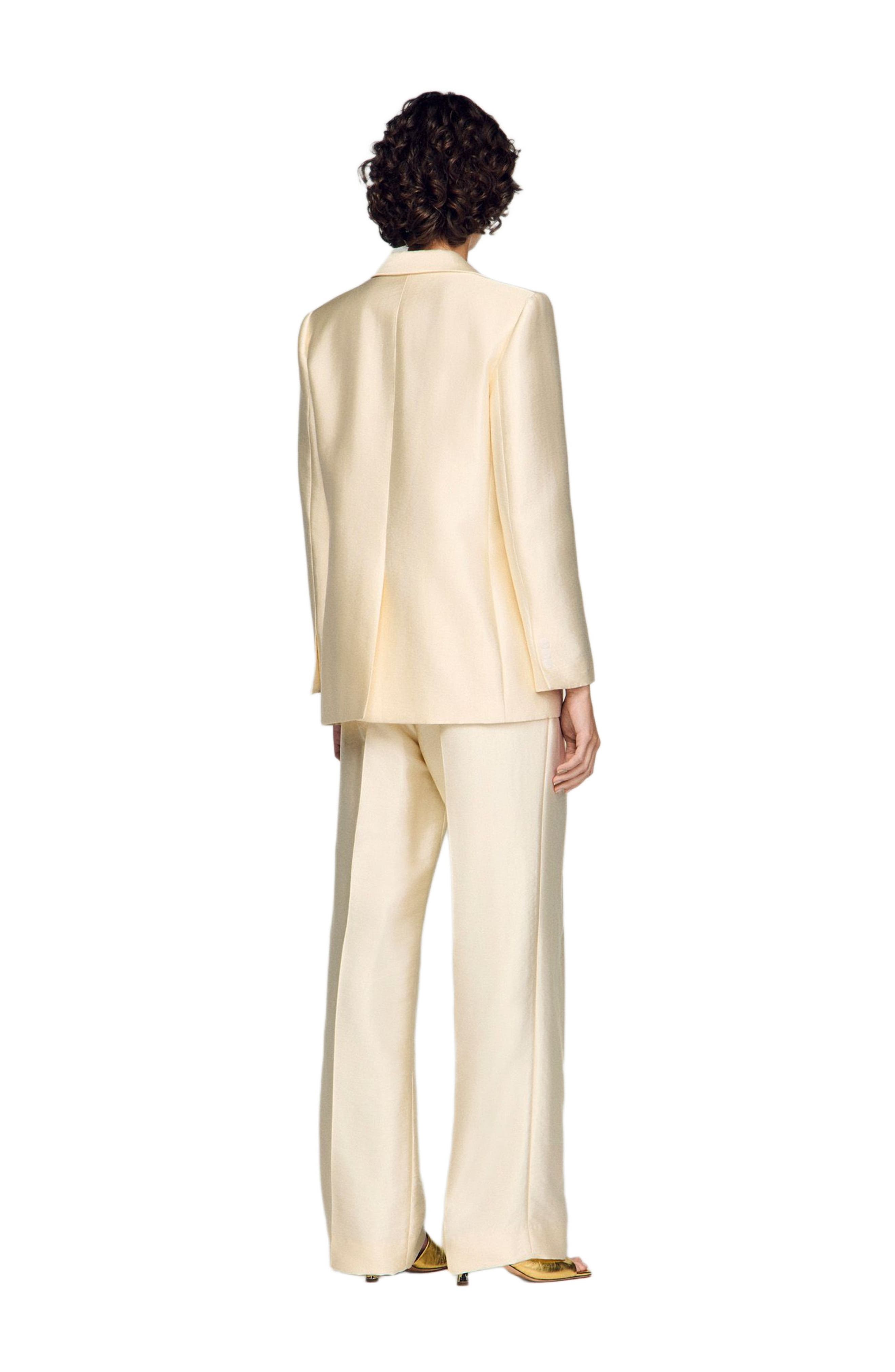 Satin jacket with flower detail - image 2