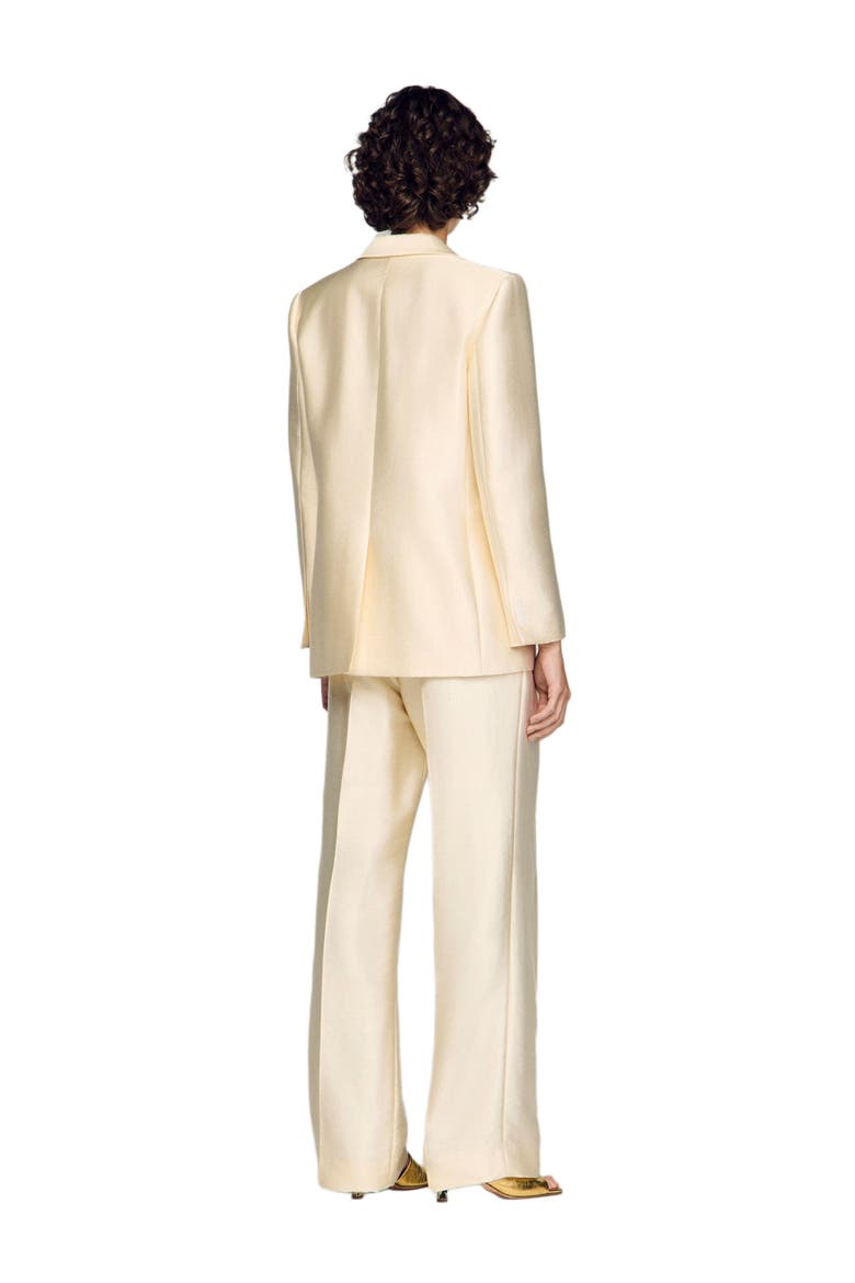 Satin jacket with flower detail, Alternate, color, Cream