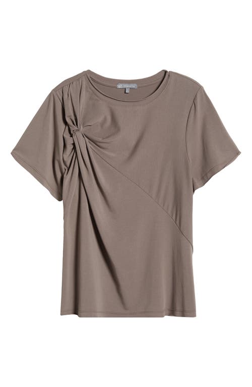 Wit & Wisdom Twist Accent Top In Oyster Mushroom