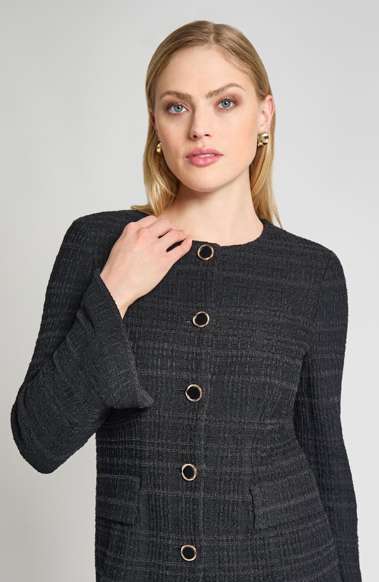 Misook Tonal Plaid Knit Jacket, Alternate, color, 