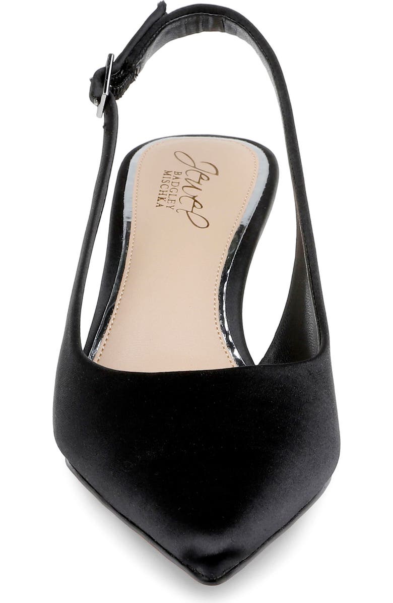 Jewel Badgley Mischka Ilana Slingback Pump, Alternate, color, Black Satin