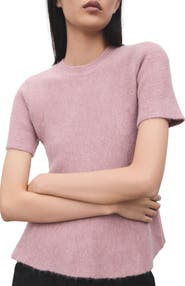 MANGO Short Sleeve Peplum Sweater
