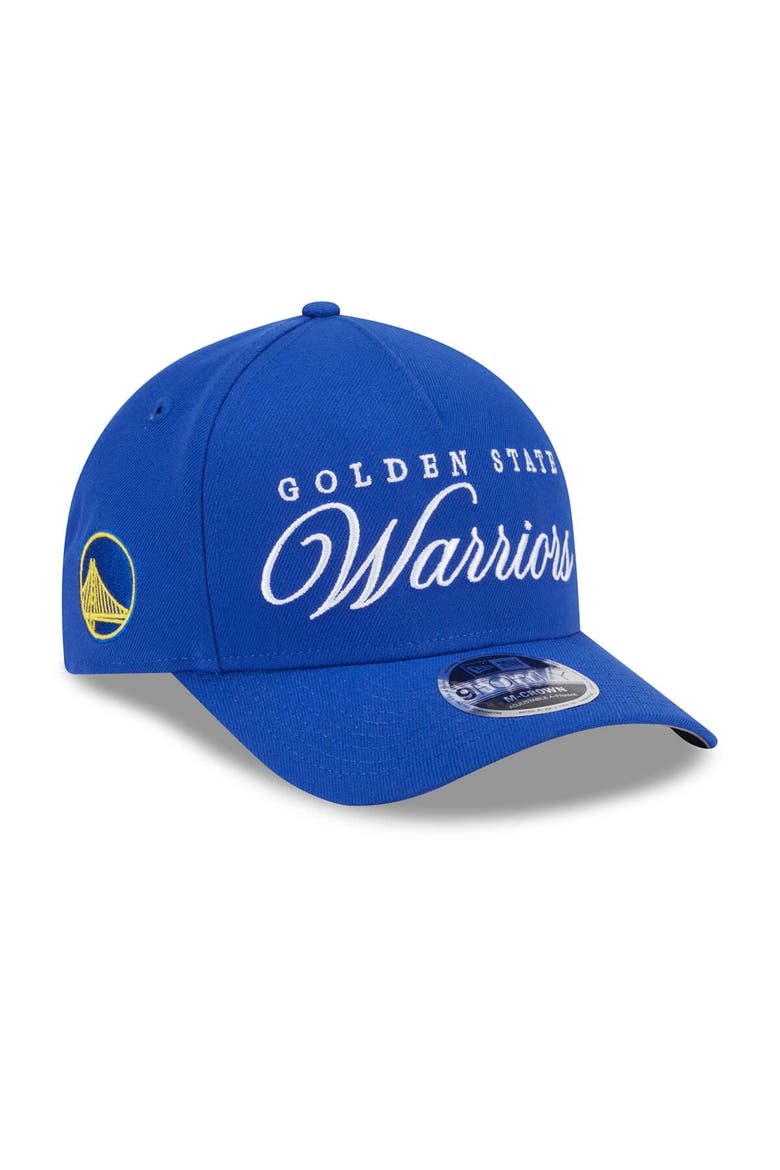 Men's New Era Royal Golden State Warriors 2025 NBA Draft M-Crown A-Frame 9FORTY Adjustable Hat, Main, color, Royal