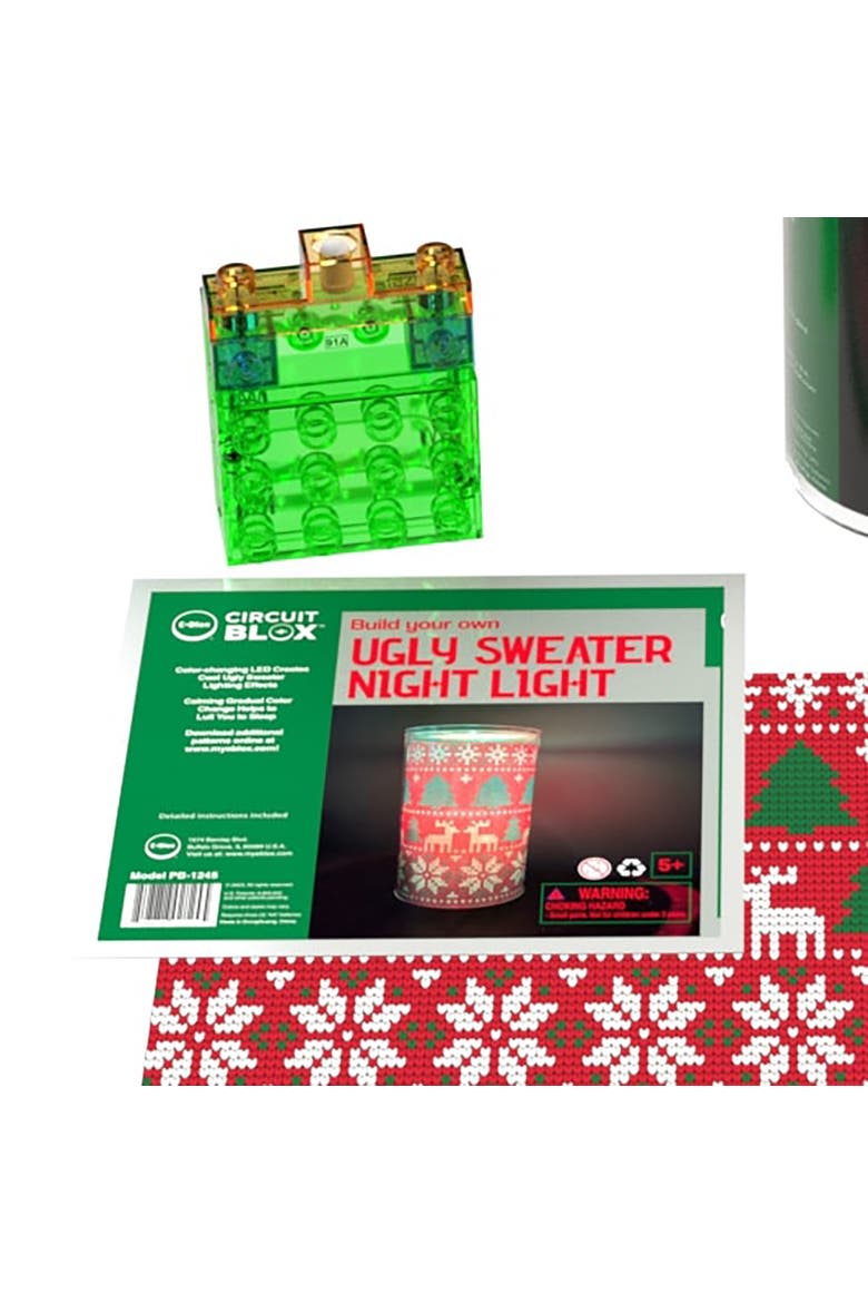 Power Blox Byo Holiday Night Light Ugly Sweater Ages 5+, Alternate, color, Multicolored