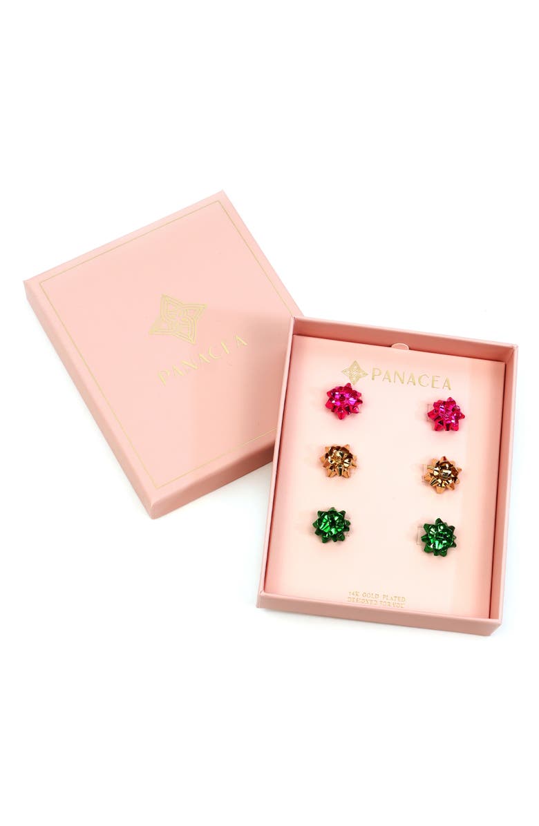 Panacea Set of 3 Bow Stud Earrings, Main, color,