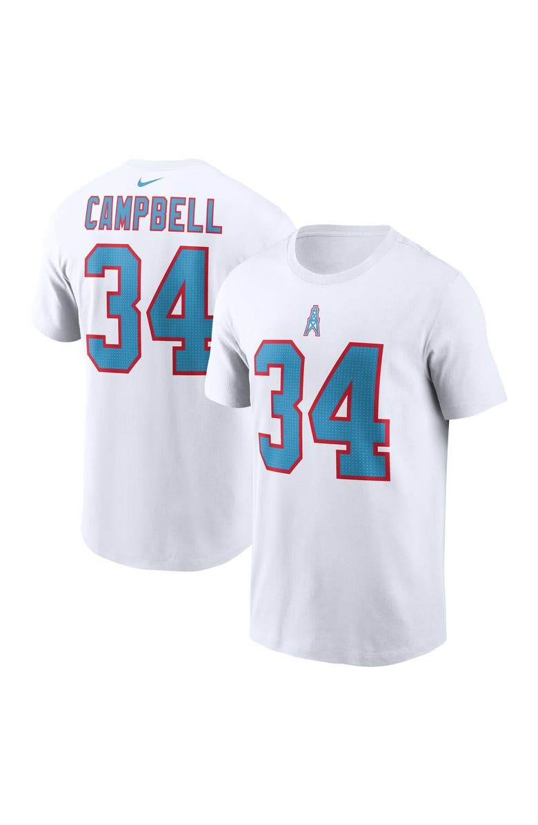 Nike Men's Nike Earl Campbell White Houston Oilers Retired Player Name & Number T-Shirt, Main, color, White