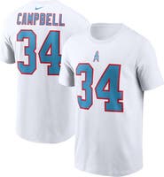 Nike Men's Nike Earl Campbell White Houston Oilers Retired Player Name & Number T-Shirt