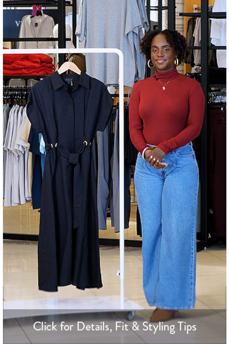 Drawstring Waist Linen Blend Shirtdress video