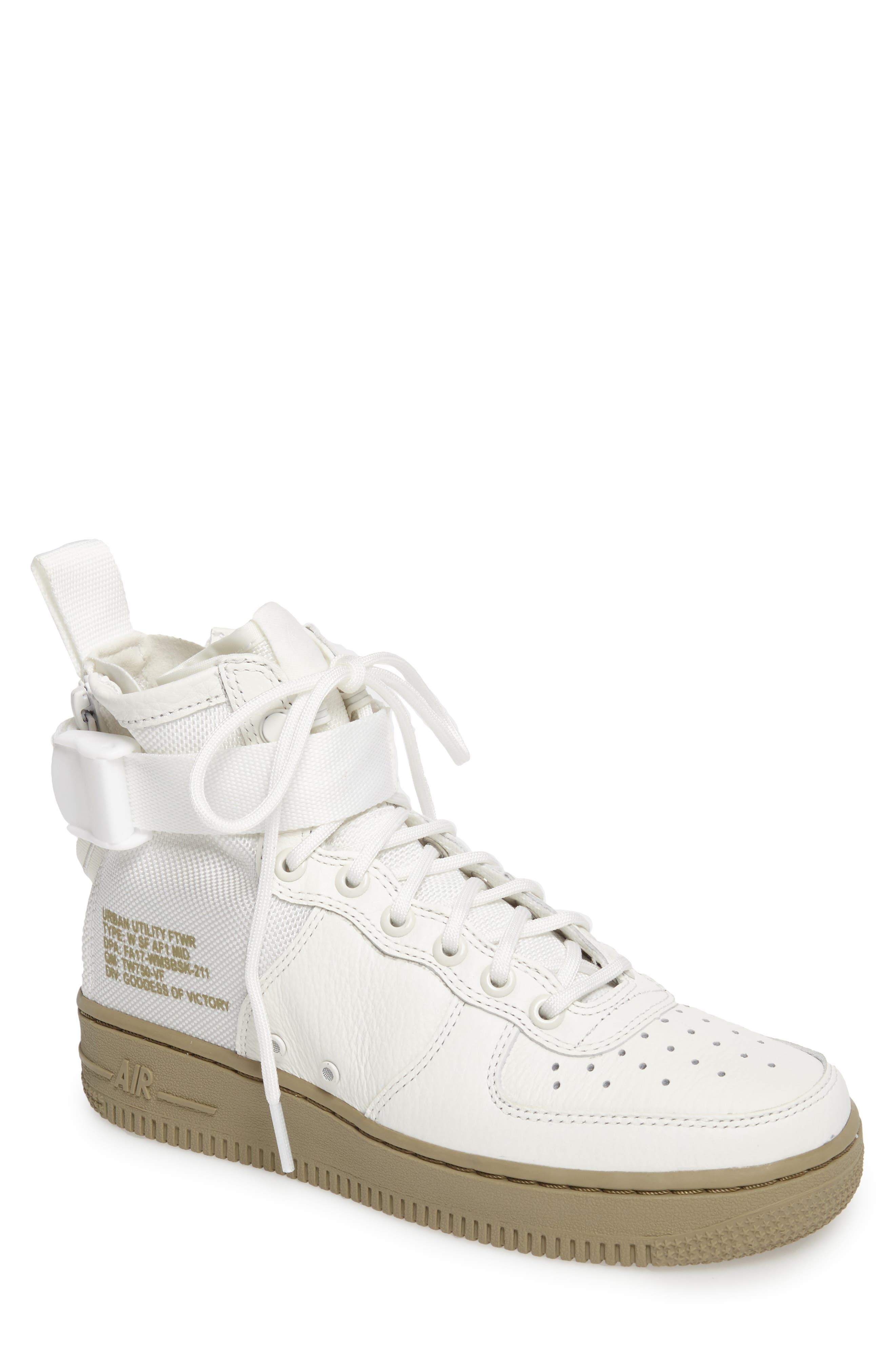 SF Air Force 1 Mid Sneaker, Main, color, IVORY/IVORY-MARS STONE