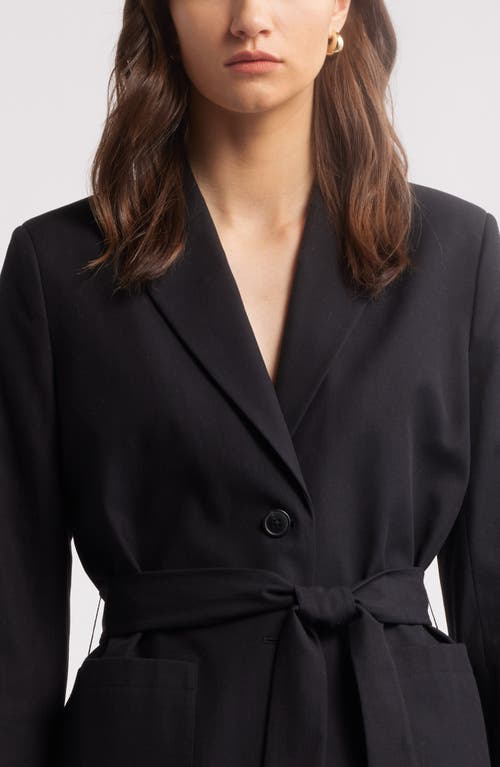 Nordstrom Single Breasted Belted Blazer In Black