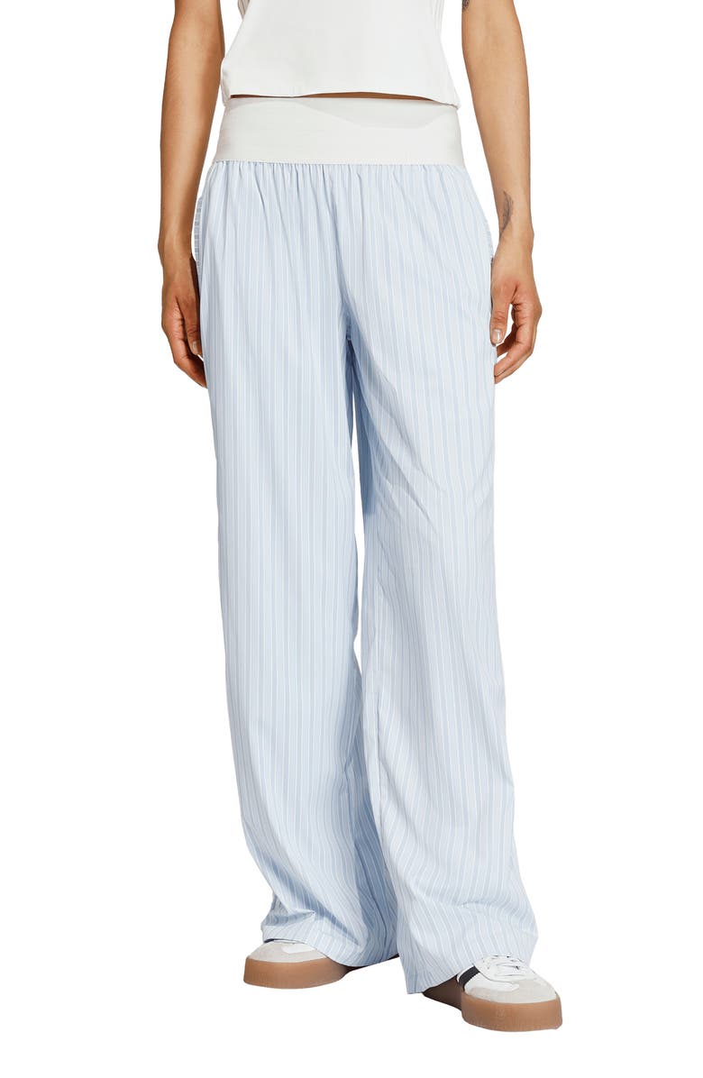 adidas Originals Stripe Wide Leg Pant, Main, color, Crystal Sky/ Ambient Sky