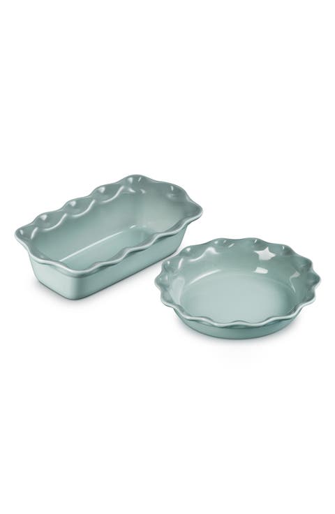 2-Piece Heritage Stoneware Pie Dish & Loaf Pan Set