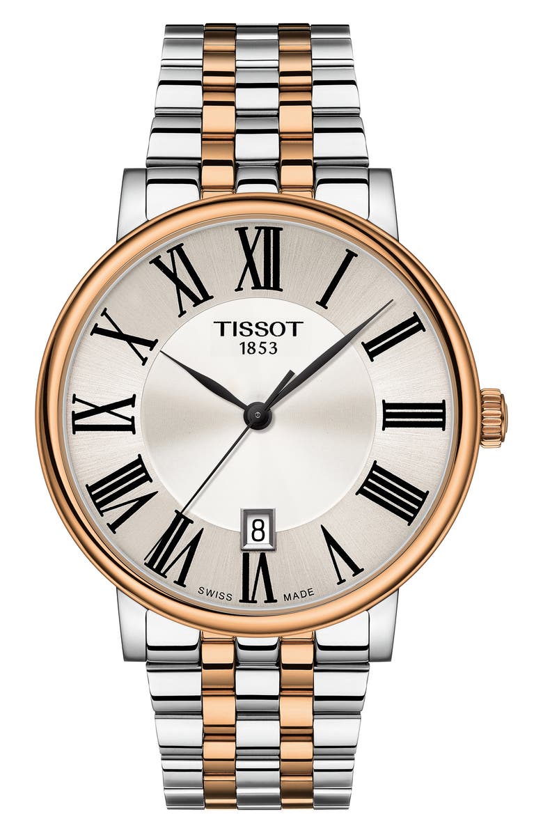 Tissot T-Classic Carson Quartz Bracelet Watch, 40mm, Main, color, Two Tone
