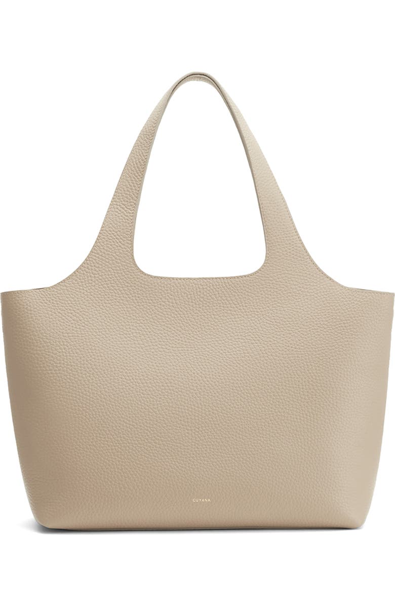 Cuyana System 13-Inch Laptop Leather Tote, Main, color, Stone