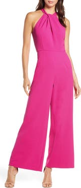 Julia Jordan Halter Neck Wide Leg Jumpsuit