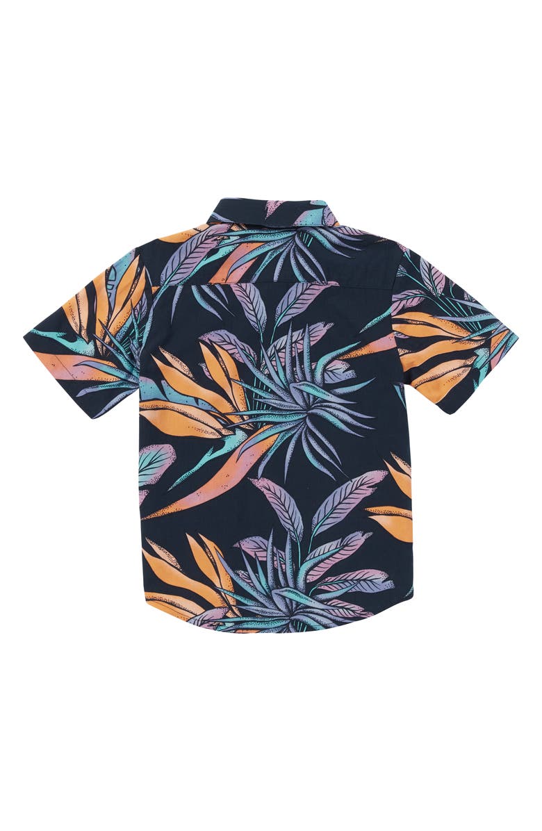 Volcom Kids' Indospray Floral Short Sleeve Button-Up Shirt, Alternate, color,