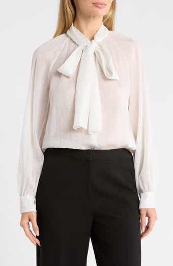 Viv Metallic Tie Neck Shirt