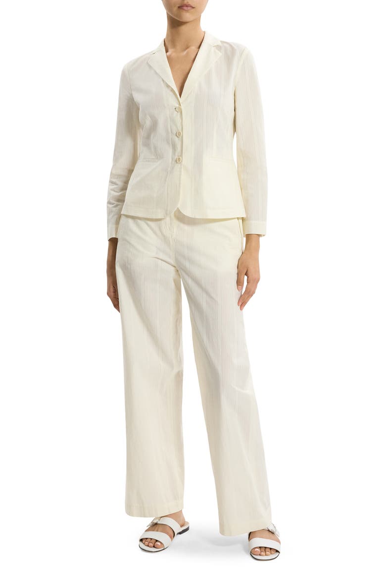 Shrunken Organic Cotton Blazer, Alternate, color, IVORY