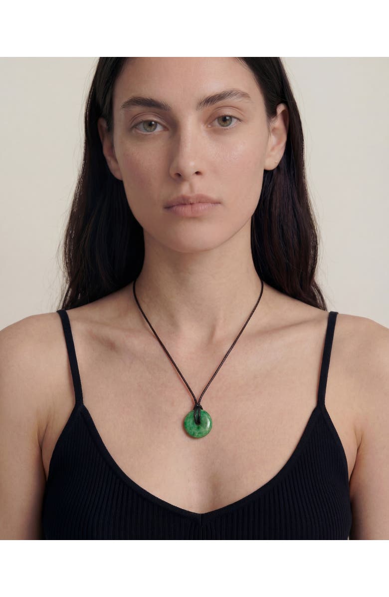 seree Medallion Green jade cord necklace, Alternate, color, 