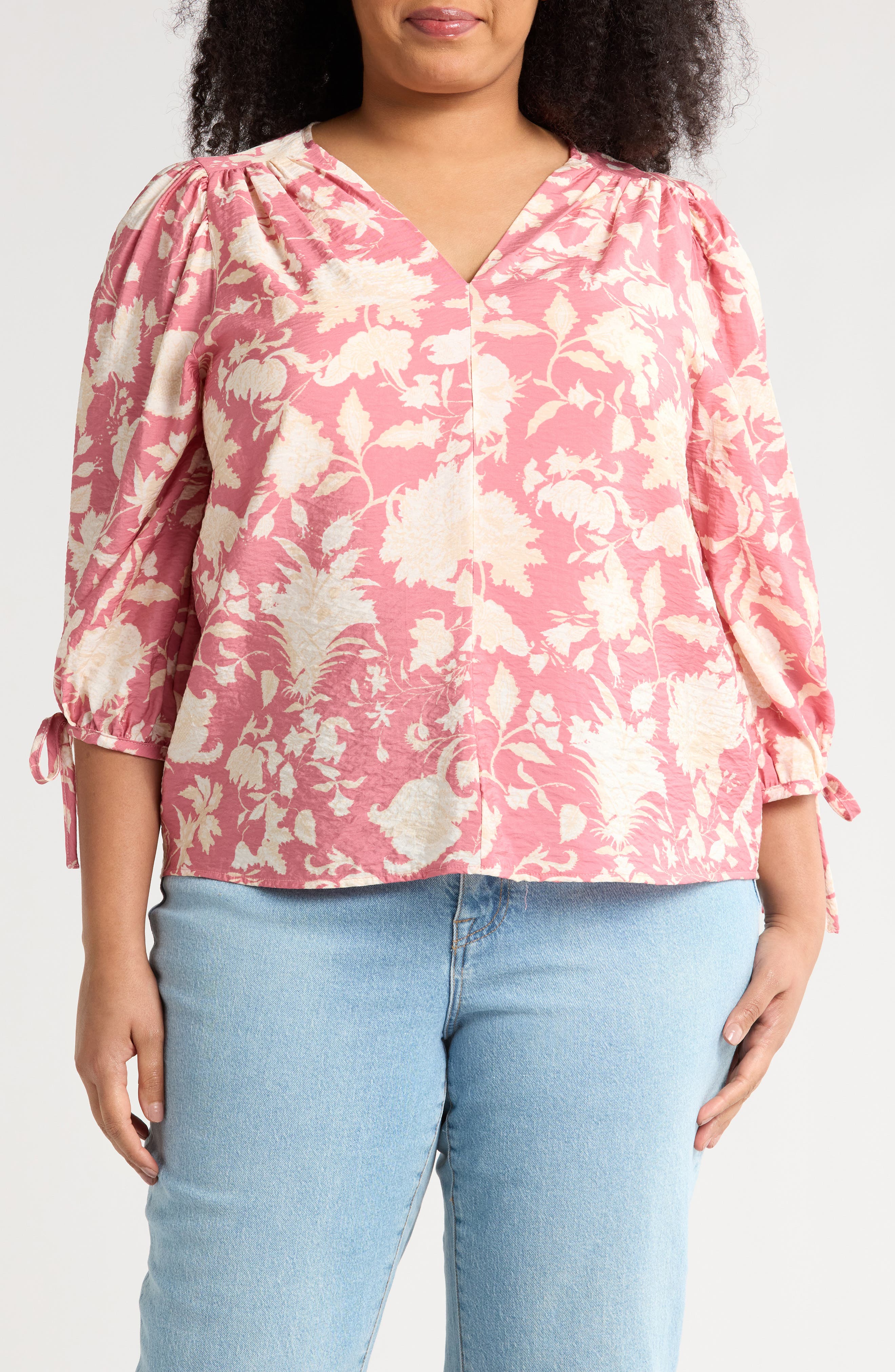 Floral Balloon Sleeve Top - image 3