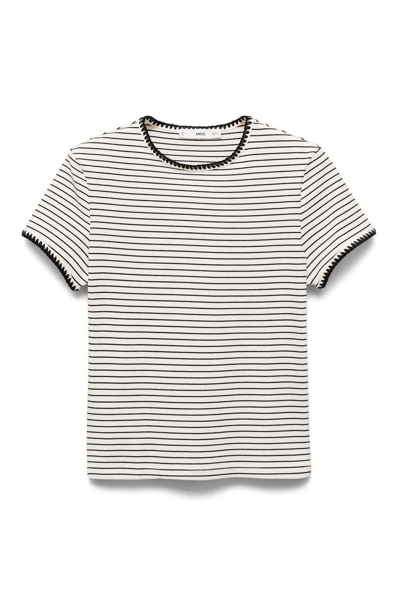 Contrast Stitch Trim T-Shirt, Alternate, color, OFF WHITE