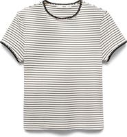 MANGO Contrast Stitch Trim T-Shirt
