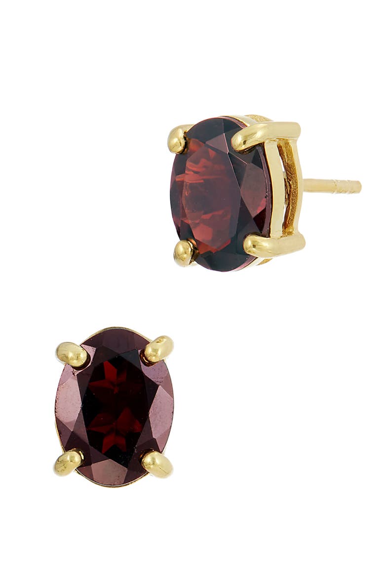 Garnet Stud Earrings, Main, color, GARNET/ GOLD