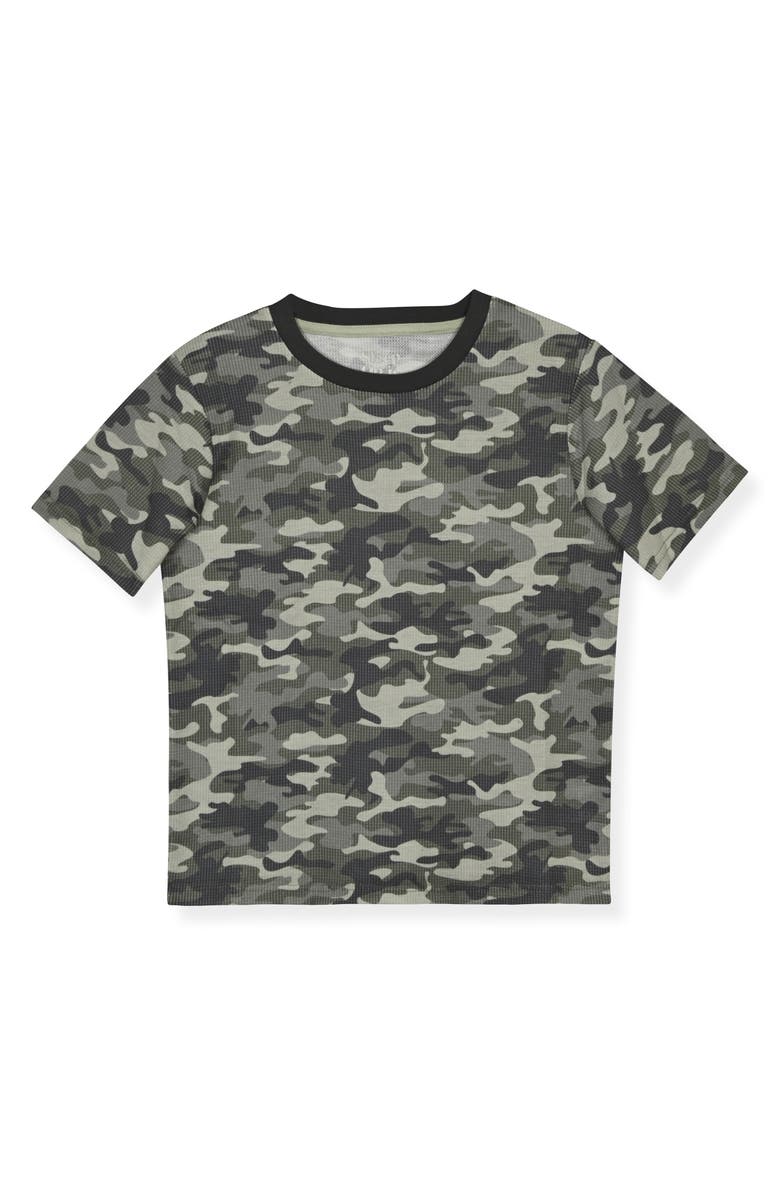 SLEEP ON IT Kids' Waffle Knit Two-Piece Pajamas, Alternate, color, Camo