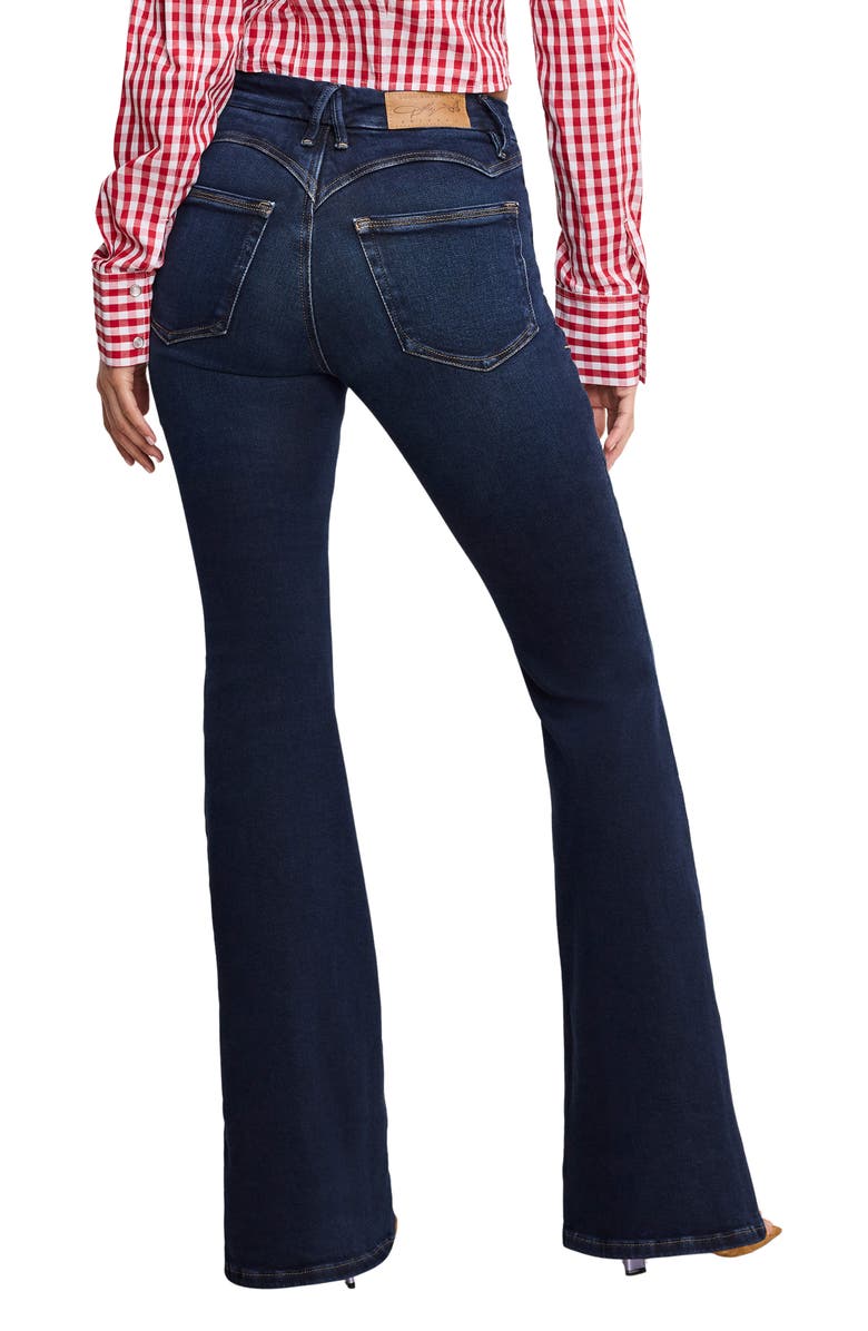 Good American Dolly Joleans Flare Jeans, Alternate, color, Indigo1020