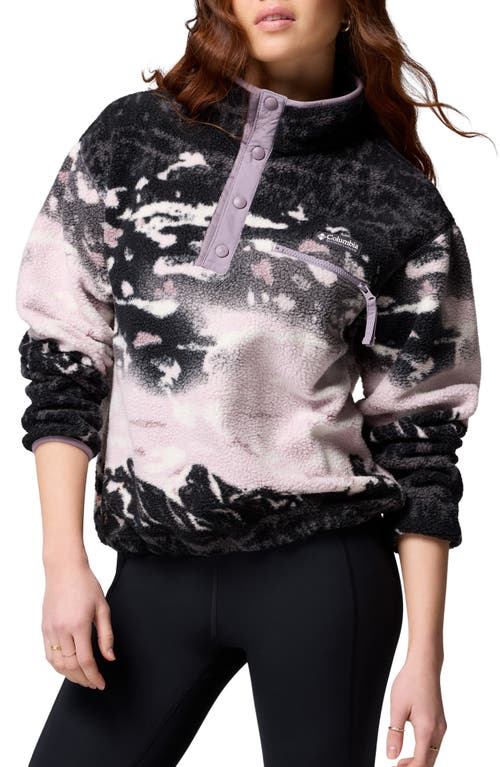 Columbia Helvetia Ii Print Crop Fleece Pullover In Black