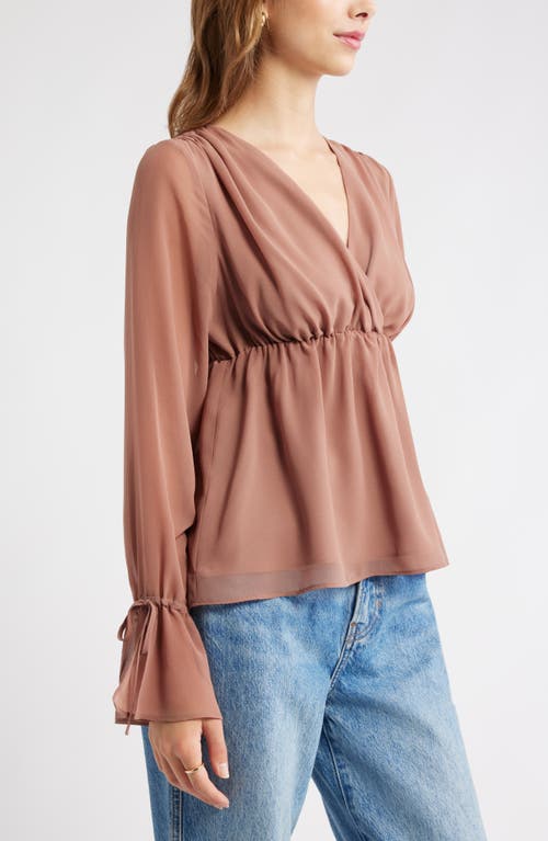 Open Edit Babydoll Chiffon Top In Neutral