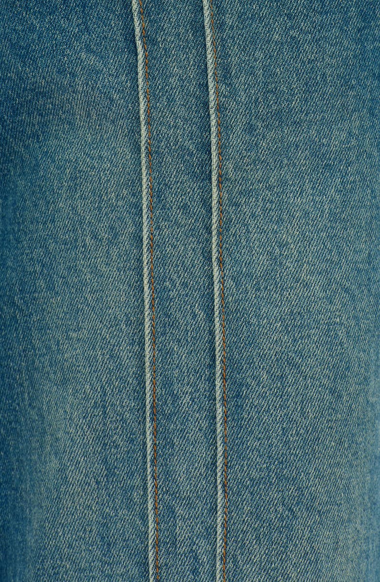 Bayeas Jermy Seamed High Waist Raw Hem Wide Leg Jeans, Alternate, color, Vintage Dark Blue