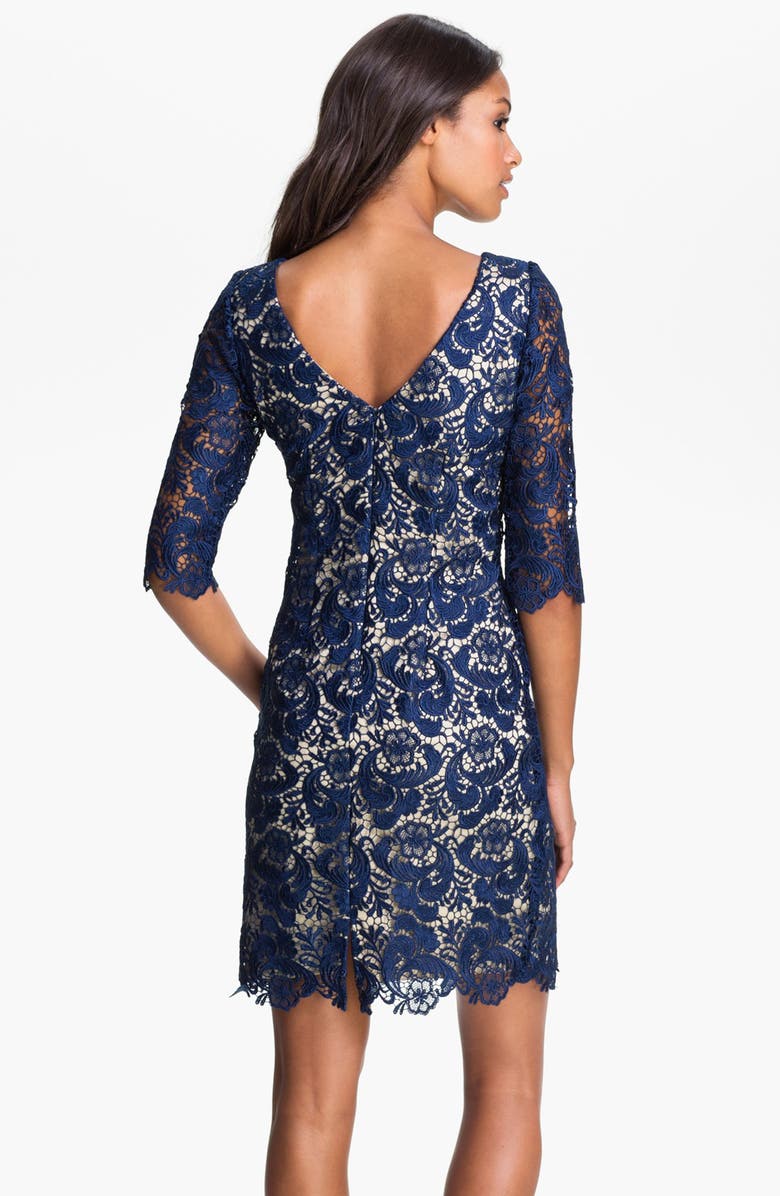 Eliza J Embroidered Lace Overlay Sheath Dress, Alternate, color, 