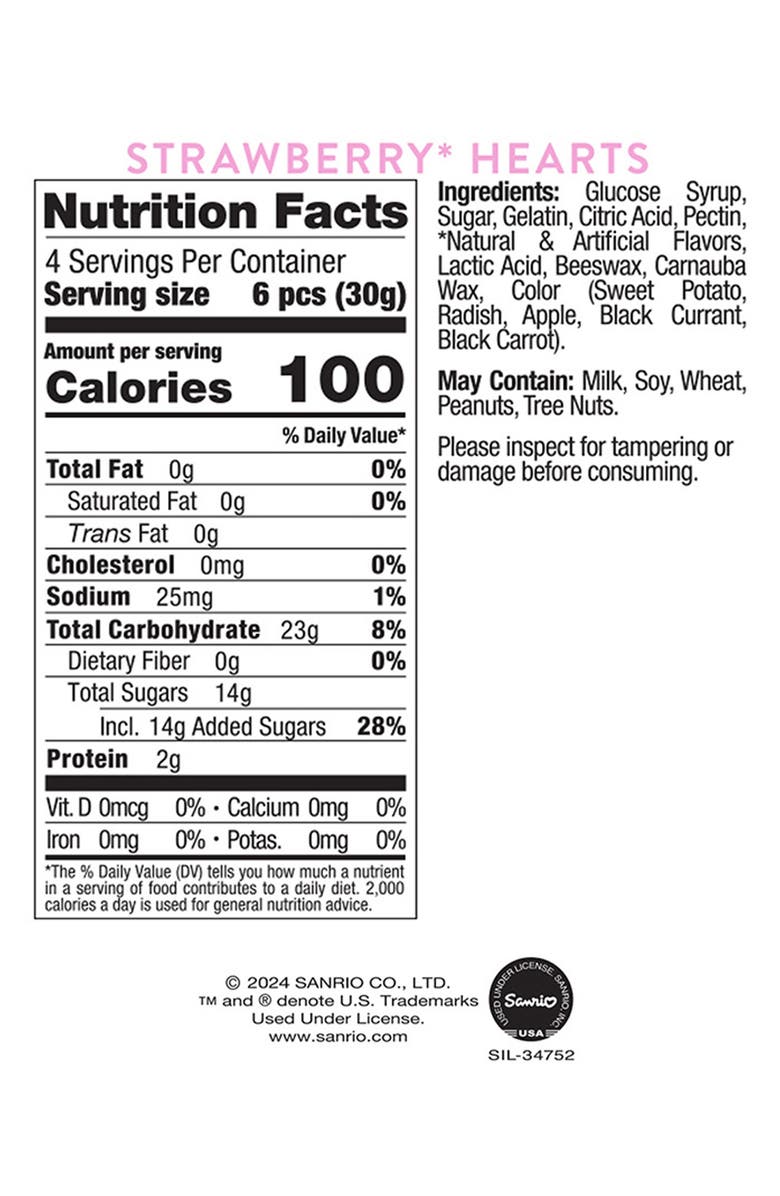 sugarfina My Melody<sup>™</sup> Strawberry Hearts Set of 4 Candy Cubes, Alternate, color, 