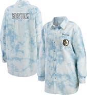 WEAR by Erin Andrews Women's WEAR by Erin Andrews White Boston Bruins Oversized Tie-Dye Button-Up Denim Shirt