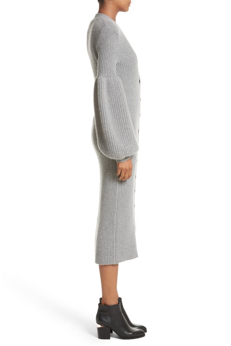 Bishop Sleeve Cardigan, Alternate, color, GREY MELANGE