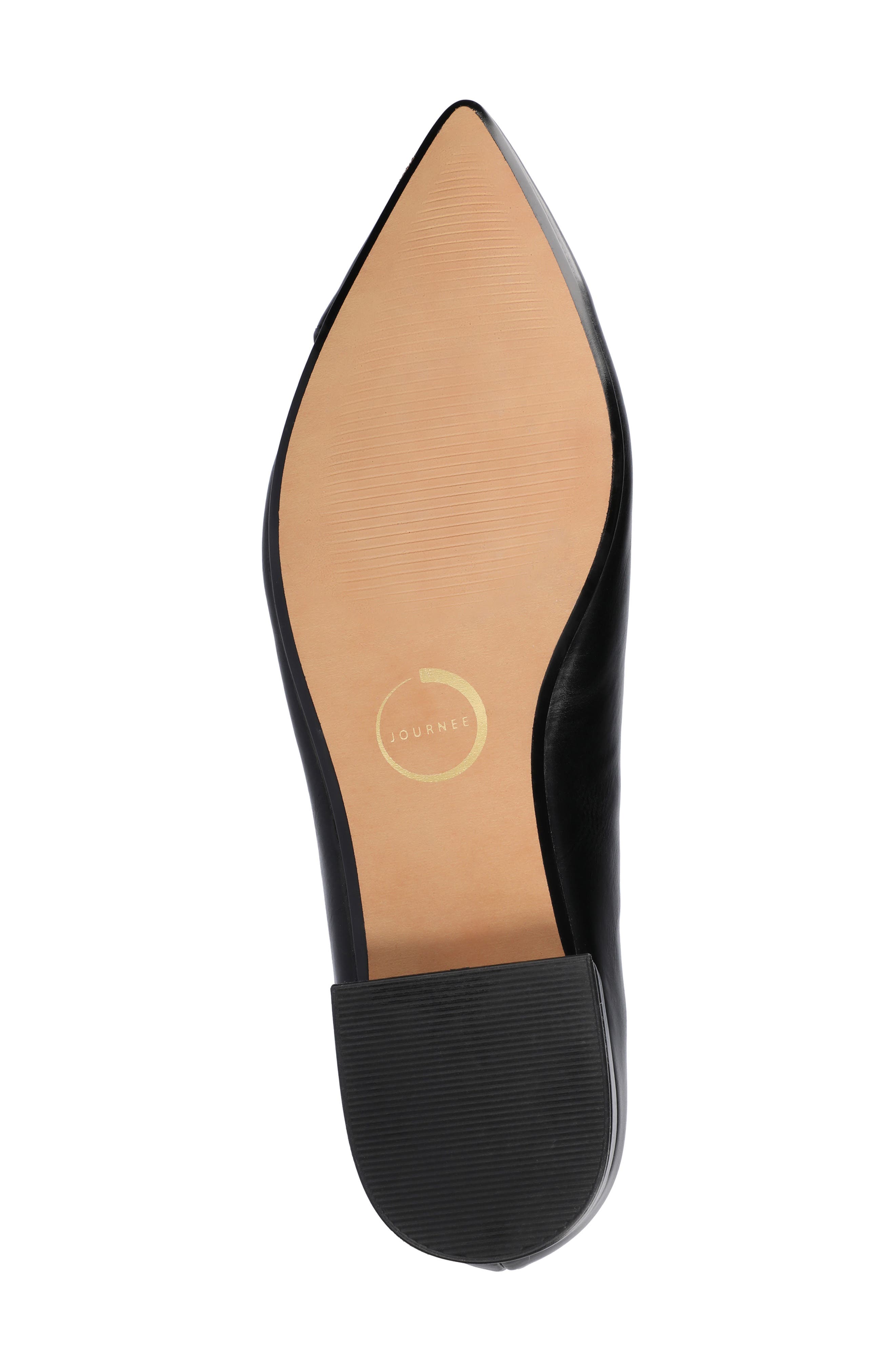 Journee Collection Carmin Pointed Toe Flat, Alternate, color, Black