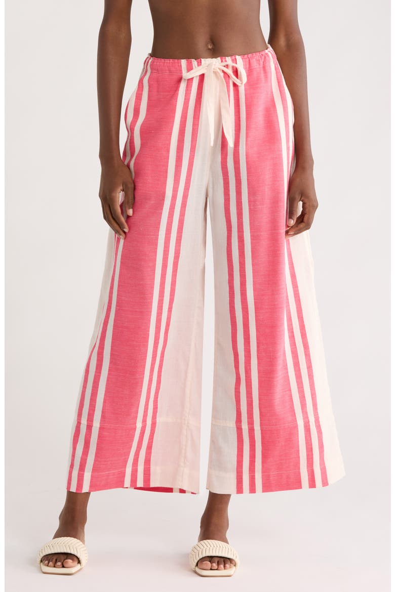 Desta Cotton Wide-Leg Cover-Up Pants, Main, color, AYELU FRAGARIA