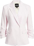 BOSS Jia Slim Fit Linen Blend Double Breasted Blazer