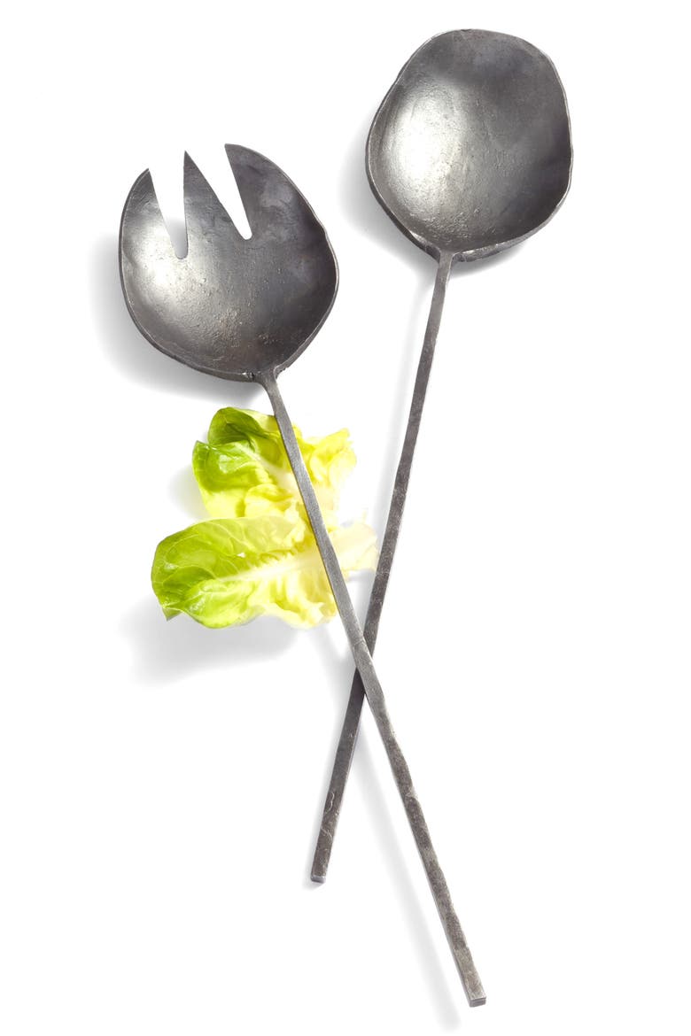 Forged Iron Salad Servers, Main, color, BLACK